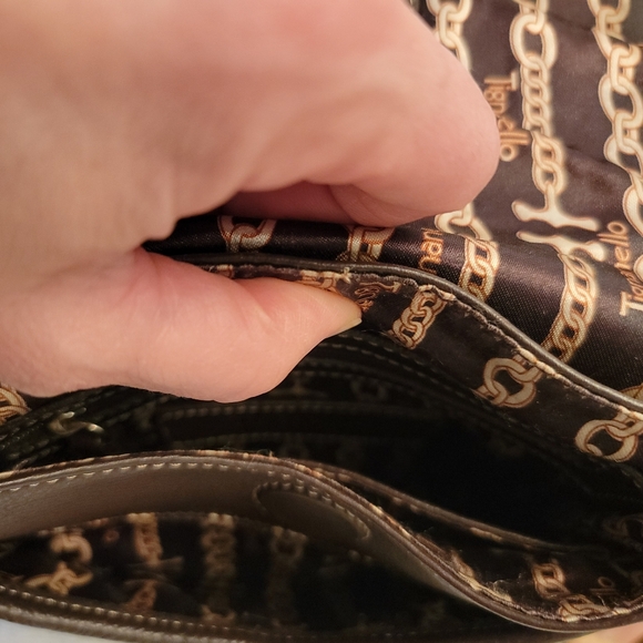 Pre-owned Tignanello Vintage Chocolate Brown Pebble Leather Crossbody - Picture 5 of 6